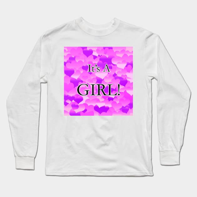 It's A Girl! Lavender Hearts Long Sleeve T-Shirt by BlakCircleGirl